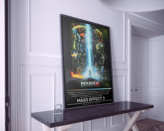 Mass Effect 3 Poster | Mass Effect Prints | Gaming Posters | 4 Colors | Video Game Posters | Wall Decor Posters
