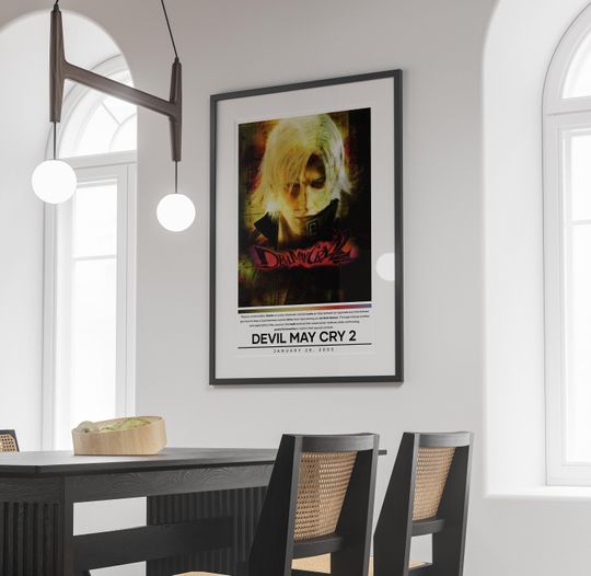 Devil May Cry 2 Poster | Devil May Cry Print | Gaming Poster Print | 4 Colors | Video Game Poster | Wall Decor Poster