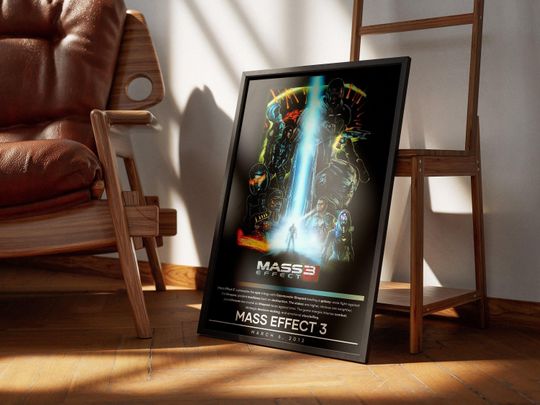 Mass Effect 3 Poster | Mass Effect Prints | Gaming Posters | 4 Colors | Video Game Posters | Wall Decor Posters
