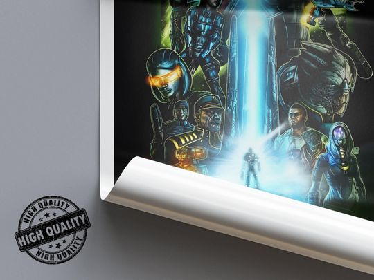 Mass Effect 3 Poster | Mass Effect Prints | Gaming Posters | 4 Colors | Video Game Posters | Wall Decor Posters