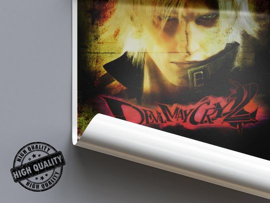 Devil May Cry 2 Poster | Devil May Cry Print | Gaming Poster Print | 4 Colors | Video Game Poster | Wall Decor Poster