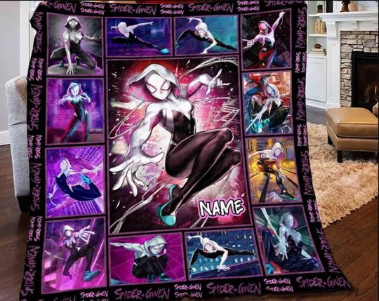 Personalized Spider Gwen Stacy Blanket, Ghost Spider Blanket