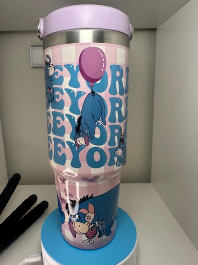 30oz  Cute Donkey Water Bottle Tumbler with Flip Straw
