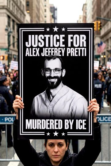Justice For Alex Jeffrey Pretti Protest Sign, Abolish ICE Protest Poster