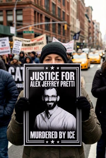 Justice For Alex Jeffrey Pretti Protest Sign, Abolish ICE Protest Poster