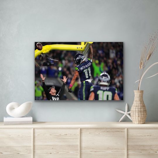 Smith-Njigba Seahawks Touchdown Dunk Football Poster