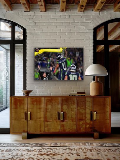 Smith-Njigba Seahawks Touchdown Dunk Football Poster