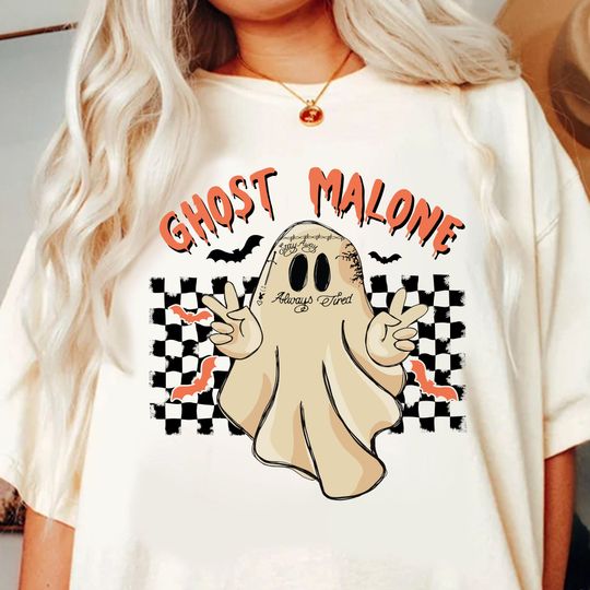 Ghost Malone Halloween Sweatshirt, Cute Ghost Sweatshirt