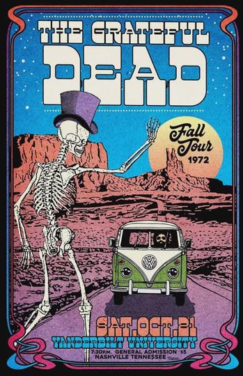 Grateful Dead 1972 Fall Tour Concert Poster