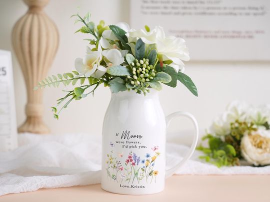 Personalized Grandma's Garden Vase, Custom Flowers Vase, Mother's Day Gift, Gift for Mom Nana Granny Mommy, Gift for Her, Family Name Flower