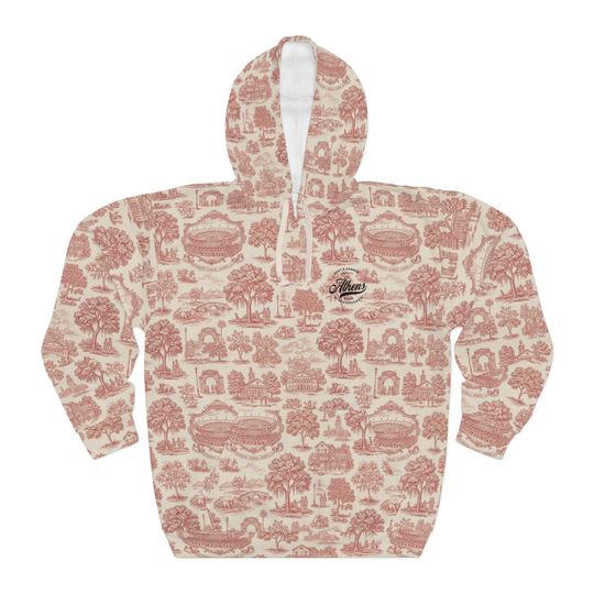 Athens Georgia Toile Hoodie, Unisex Pullover, Football Game Day Loungewear