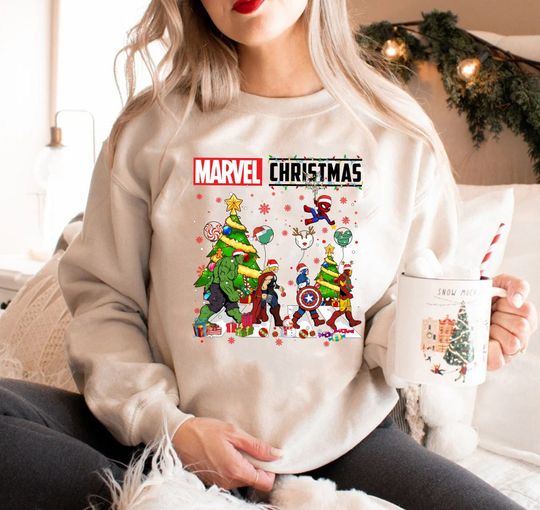 Disney Avengers Abbey Road Christmas Sweatshirt, Superhero Mickey Sweatshirt