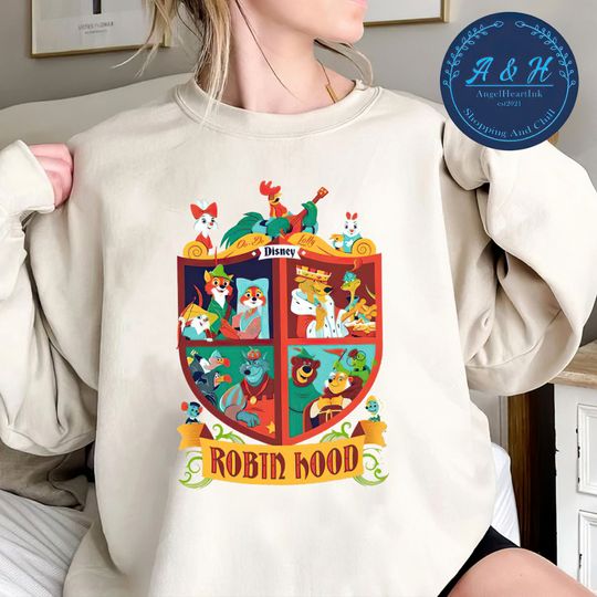 Vintage Cute Disney Sweatshirt, Disney Robin hood Sweatshirt