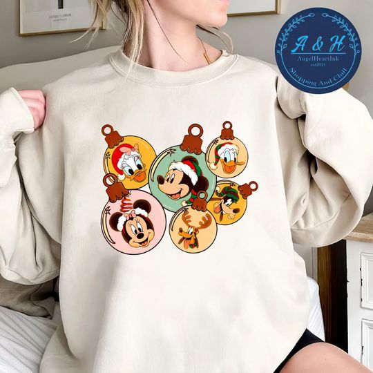 Vintage Mickey And Friend Christmas Sweatshirt,Disney Ears Christmas Sweatshirt