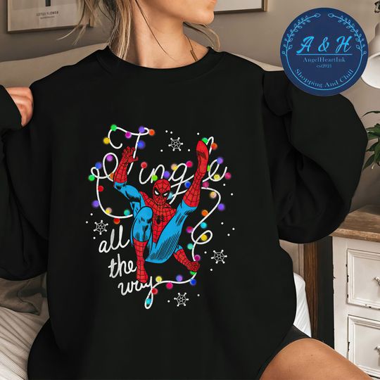 Marvel Spiderman Christmas Sweatshirt, Disneyland Christmas Sweatshirt