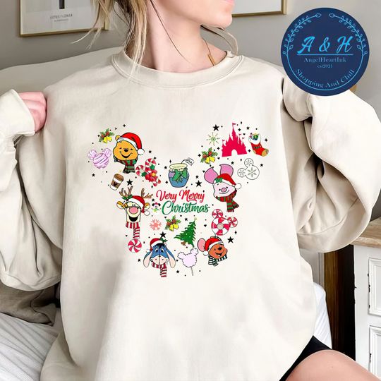 Winnie The Pooh Very Merry Christmas 2022 Sweatshirt, Disney Christmas Sweatshirt