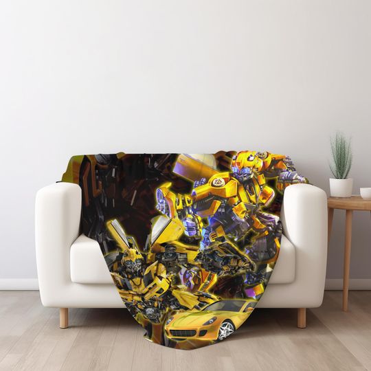 Custom Transformer Blanket with Bumblebee Design for Boys' Bedroom