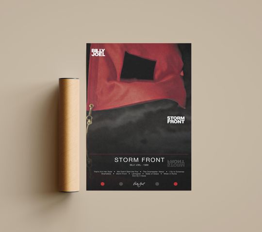 Billy Joel Poster | Storm Front Poster | Album Poster Prints | Wall Decor Posters