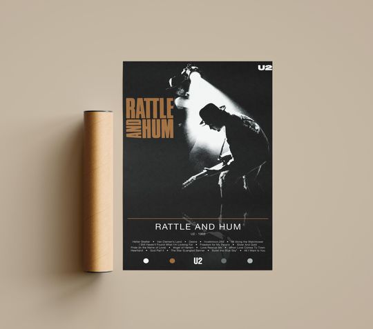 U2 Poster | Rattle and Hum Poster | Album Poster Prints | Wall Decor Posters