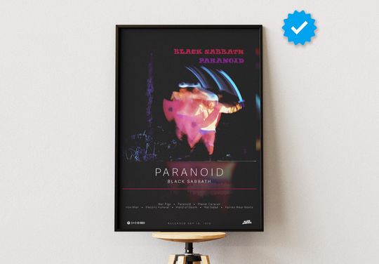 Black Sabbath Poster | Paranoid Poster | Album Poster Prints | Wall Decor Posters | Album Cover | Metal Music Poster