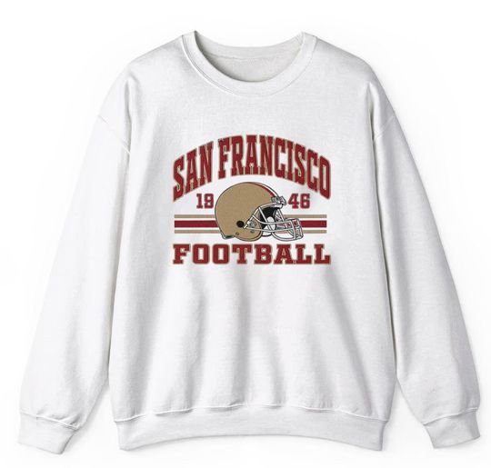 San Francisco Football 49ers Embroidered Sweatshirt, Vintage Sports Crewneck, Retro Game Day Pullover, San Francisco Football Gift