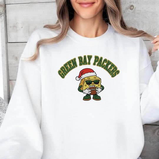 Green Bay Mascot Embroidered Sweatshirt, Green Bay Packers Christmas Sweatshirt, Cheese Game Day Sweatshirt