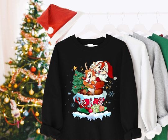 Disney Chip And Dale Christmas Sweatshirt, Christmas Couples Sweatshirt