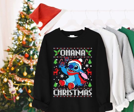 Vintage Ohana Ugly Christmas Sweater - Disney Christmas Ugly Sweatshirt