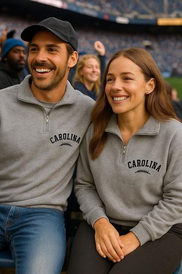 Embroidered Carolina Football Quarter-Zip Sweatshirt: Cozy Game Day Pullover