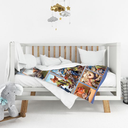Zootopia Fleece Blanket with Nick Wilde & Judy Hopps Names, Birthday and Christmas Gift