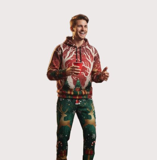 Custom Christmas Hoodie Jogger Set for Winter