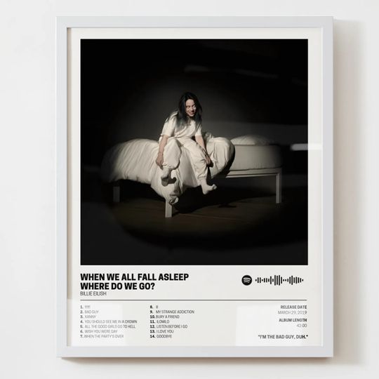 Billie Eilish Poster  When We Fall Asleep Album Art
