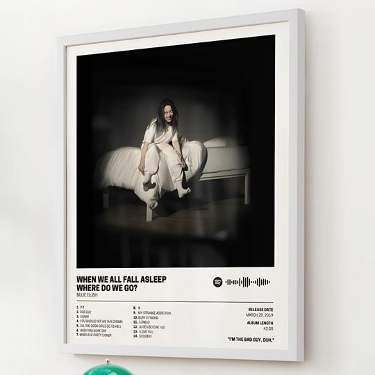 Billie Eilish Poster  When We Fall Asleep Album Art