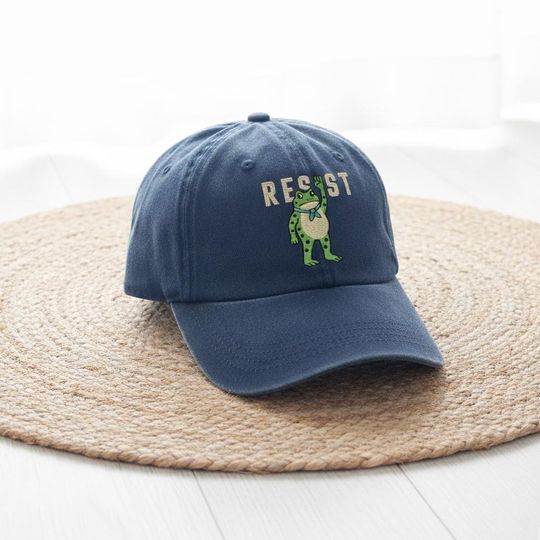 Resist Frog Hat, Portland Frog Embroidered Hat, Frog Resist, Anti Trump Hat, Pro-Democrat Cap, Anti ICE Hat, Anti Fascism Hat, Anti Maga Hat