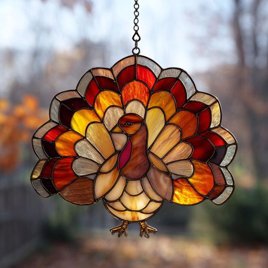 Thanksgiving Turkey Suncatcher: Acrylic Fall Window Decor