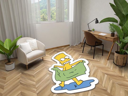 Bart Simpson Rug, Simpsons Bedroom Decor, Soft Bamboo Tufted Rug