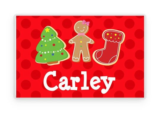 Personalized Christmas Placemat, Cookie Decorating, Kids Gift