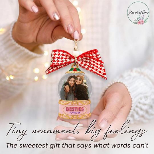 Personalized Besties Ornament, Friendship Ornament, Christmas Gift, Gift For Friends, Gift For Her: Acrylic Holiday Keepsake