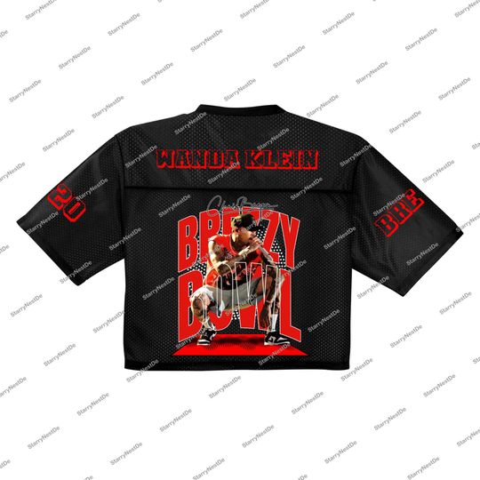 Custom Chris Breezy Brown Bowl 20 Jersey Croptop - Unique Graphic Tee with Chris Brown Artwork, Chris Brown Fan Gift, Chris Brown Jerse