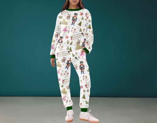 Nutcracker Christmas Silky Satin Pajama Set For Women And Kids