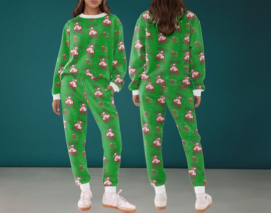 Santa Says Six Seven Christmas Pajamas Set For Women And Kid