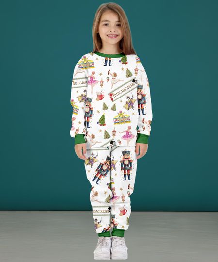 Nutcracker Christmas Silky Satin Pajama Set For Women And Kids