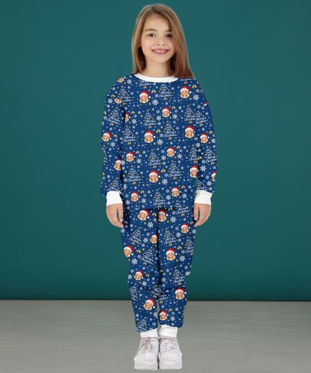 Custom Photo Coral Fleece Pajama Set, Personalized Face Lounge Set