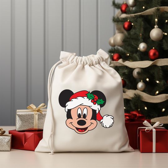 Christmas Mickey Santa Sack: Xmas Gift Bag