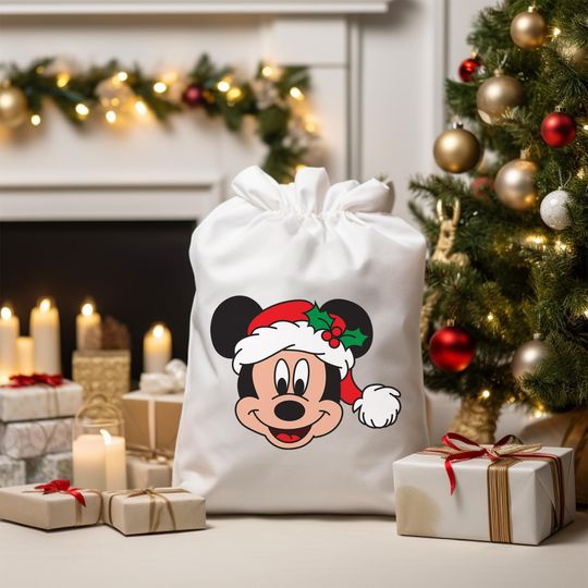 Christmas Mickey Santa Sack: Xmas Gift Bag