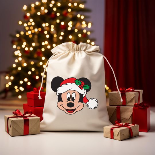 Christmas Mickey Santa Sack: Xmas Gift Bag