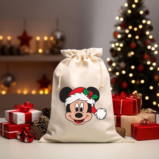 Christmas Mickey Santa Sack: Xmas Gift Bag