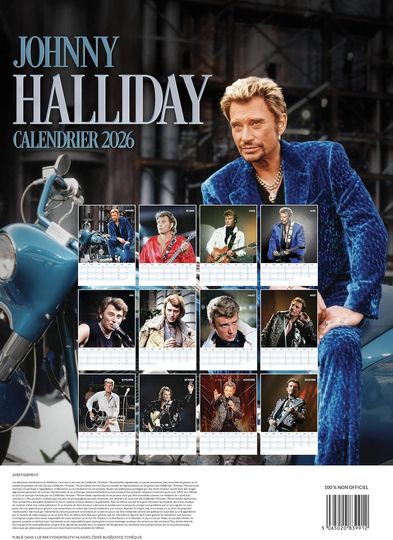 Johnny Hallyday 2026 Calendar, New Year Gift, Home Decor