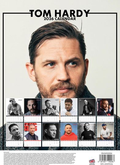 Tom Hardyy 2026 Wall Calendar