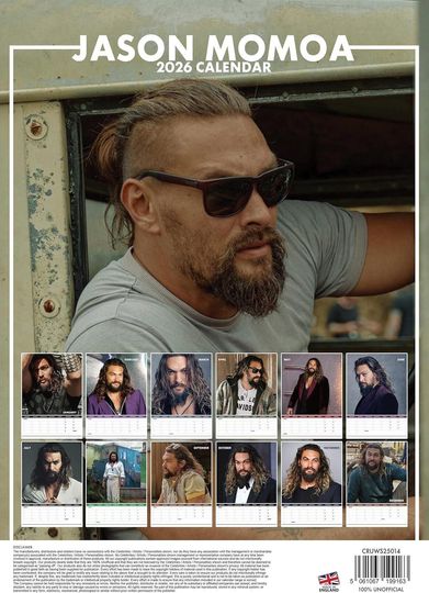 Jason Momoa 2026 Wall Calendar